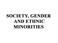 Society, gender and ethnic minorities